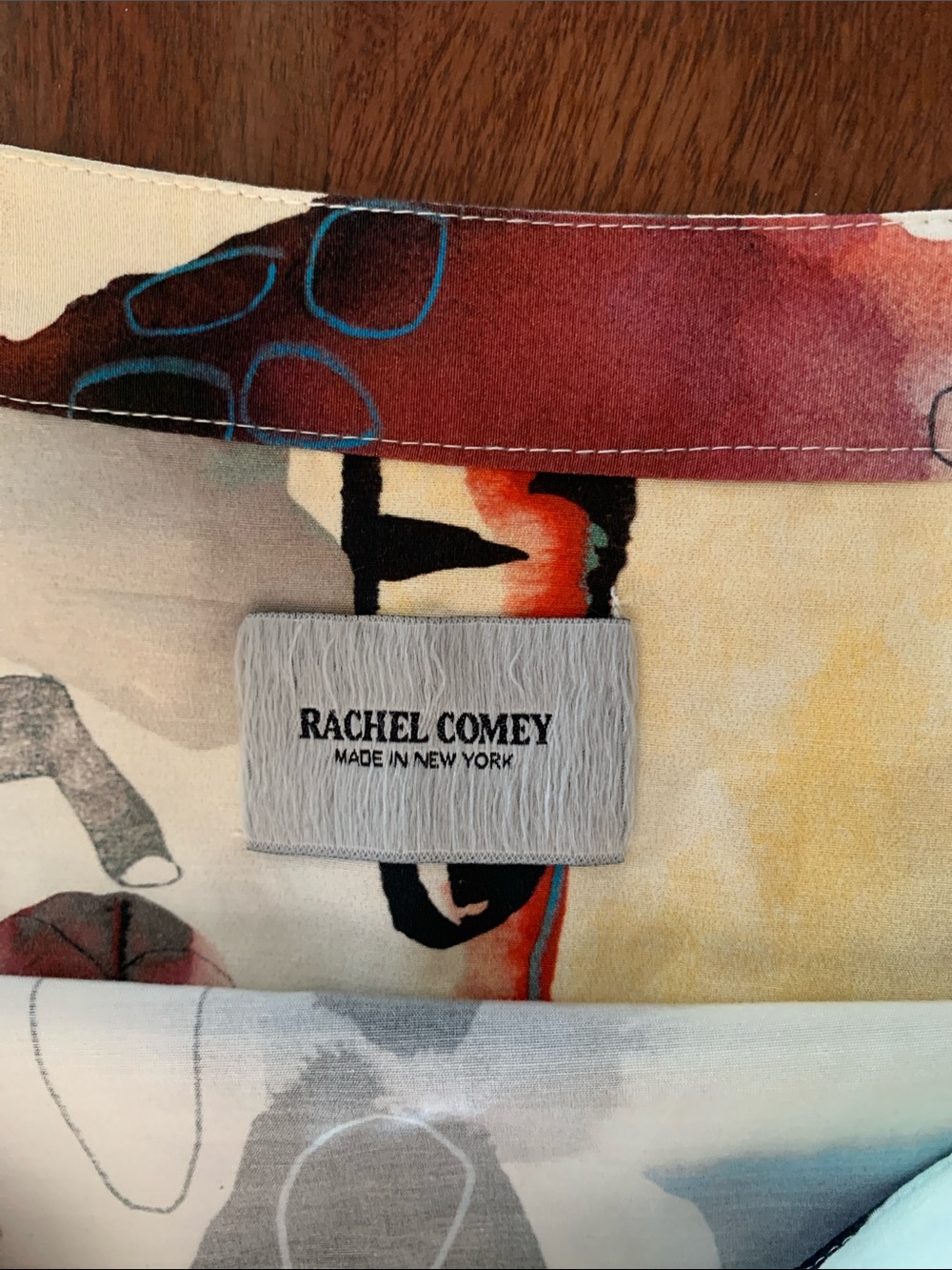 Rachel Comey “Whisk” Abstract Silk/Cotton Watercolour Blouse, Sz M-L - Picture 3 of 13
